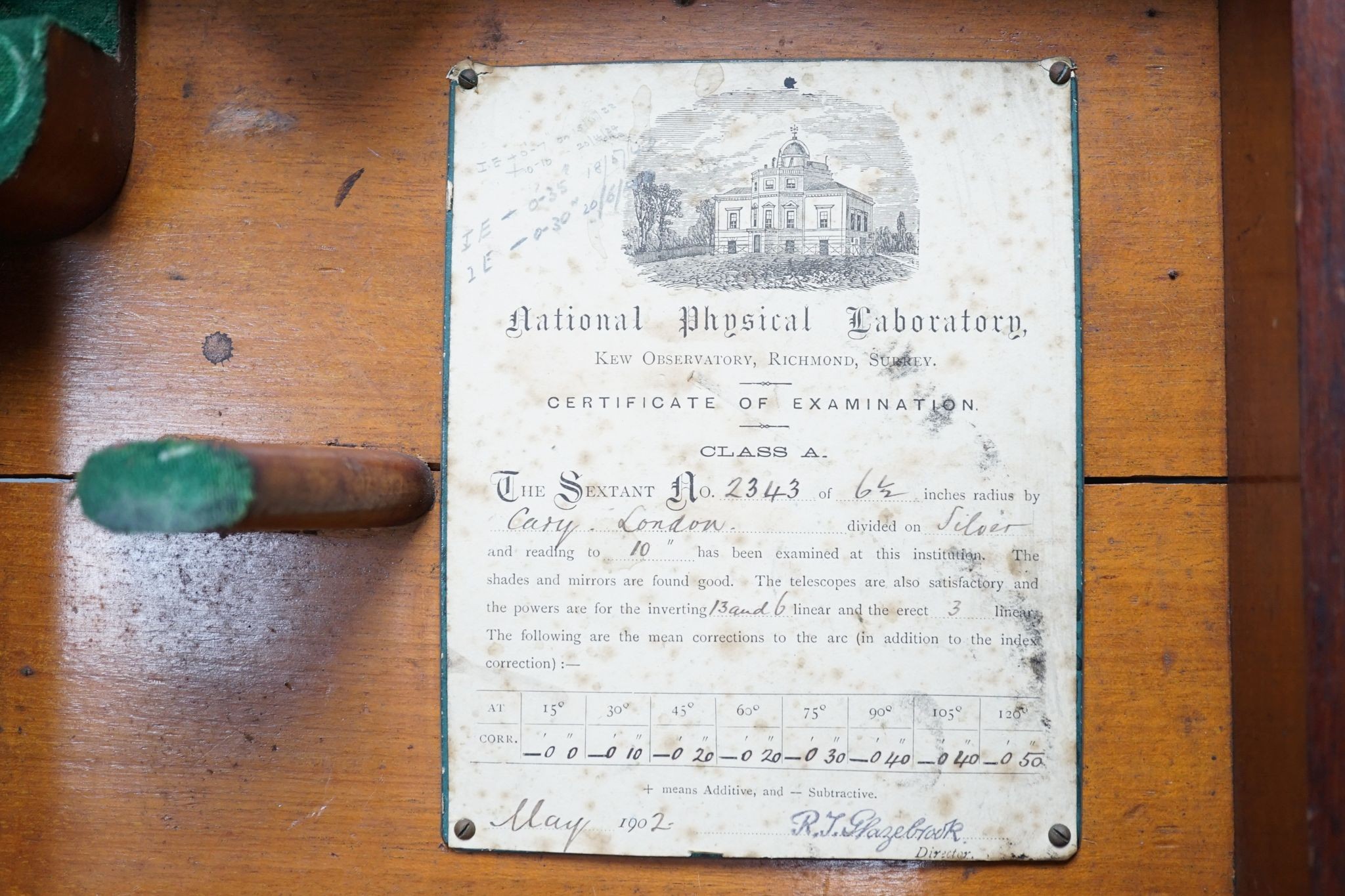 Cary, London, a 19th century brass sextant, in original case